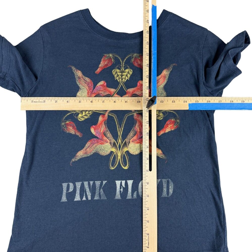 Pink Floyd Shirt Women's Small Blue Short Sleeve Lotus Crewneck Graphic Band Tee - Picture 9 of 11